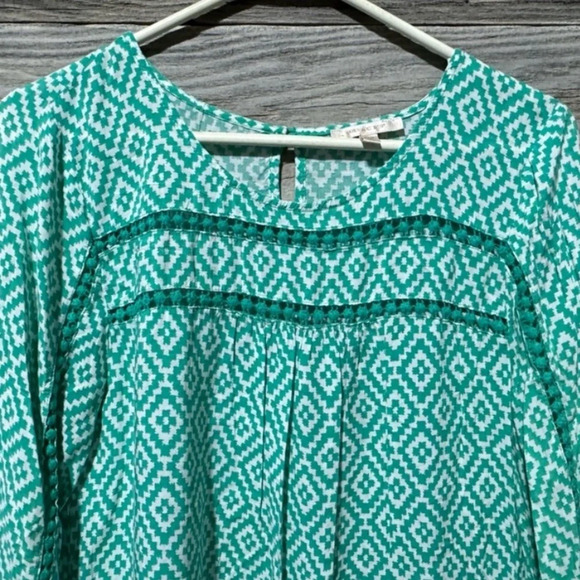 🙀 Skies are Blue Delacour Crochet Inset 3/4 Sleeve Top P2P 17” M| Stitch Fix - Picture 4 of 8